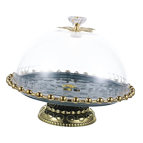 Cabilock 1 Set tortiera in ceramica pallet bancali alzatine per dolci arredamento rosa copertura della torta di compleanno kit espositore per dolci vassoio per il pane con coperchio bianca