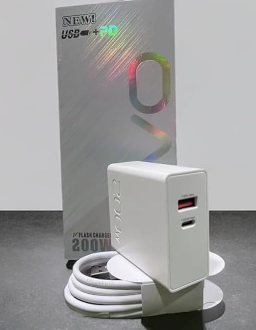 Image of Original 200W Quick Charge Multiport Mobile Charger with Detachable Cable for iQoo 10 Pro 5g 10 9T 9 Pro 8 Pro 7 /1.5M 10A Fast Charging (TEN112)