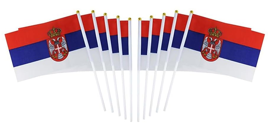 10 pack 44 kinds of Asian European plastic pole hand waving flag (Serbia)