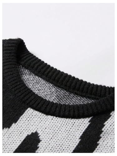 SHENHE Girl's Crewneck Sweater Long Sleeve Color Block Graphic Y2k Cute Sweater Jumper3