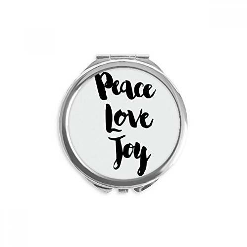 Miroir maquillage Peace Love Joy à la main pour une touche de bonheur quotidien