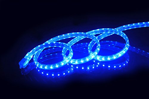 CBConcept UL Listed, 16.4 Feet,Super Bright 4500 Lumen, Blue, Dimmable, 110-120V AC Flexible Flat LED Strip Rope Light, Commercial Grade, Indoor Outdoor use, Ready to Plug n Shine