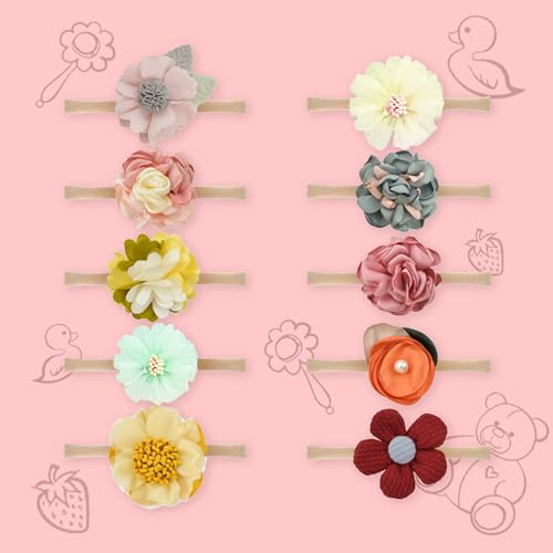 Image of POLKA TOTS Baby Hairbands for Kids Girl | Cute Stretchable Hair Bands for Baby Girls | Kids Hair Accessories | Elastic Infant Hairband | Toddler Hair Clips (Pack of 10)