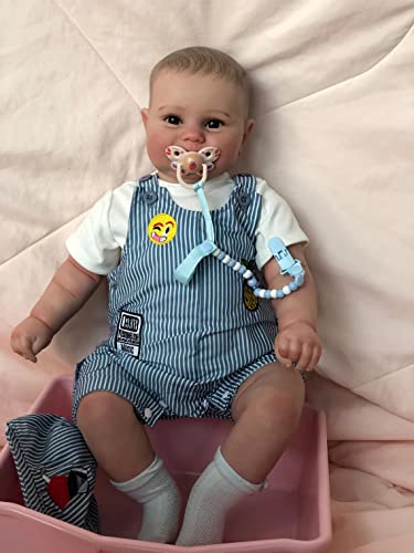 Bambola Reborn Neonato Maschio In Silicone - 50 Cm, Iperrealistica, Con Corpo Articolato