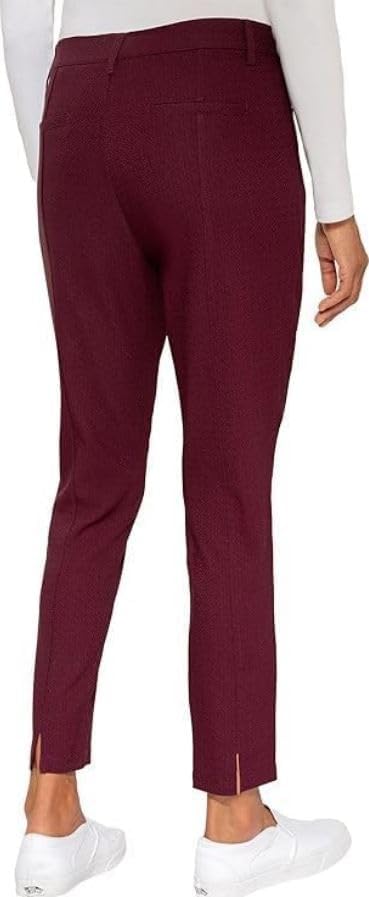 Mario Serrani Women's Pull On Pants, Textured, Black, Large (US, Alpha, Medium, Regular, Regular, Burgundy) - Image 2