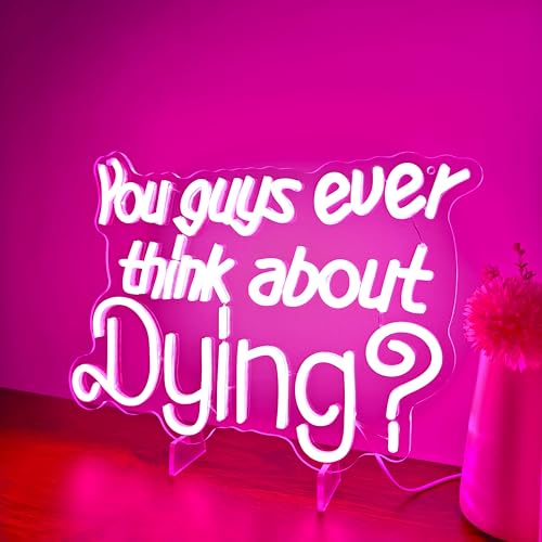 Image of Existential Neon Sign - Thought-Provoking Wall Decor, Pink Neon Light