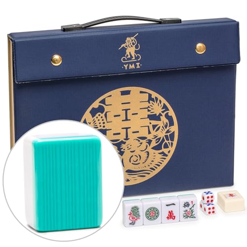 Set de Mahjong Chino Bleau Opal con Cubierta de Mesa Roja miniatura 2