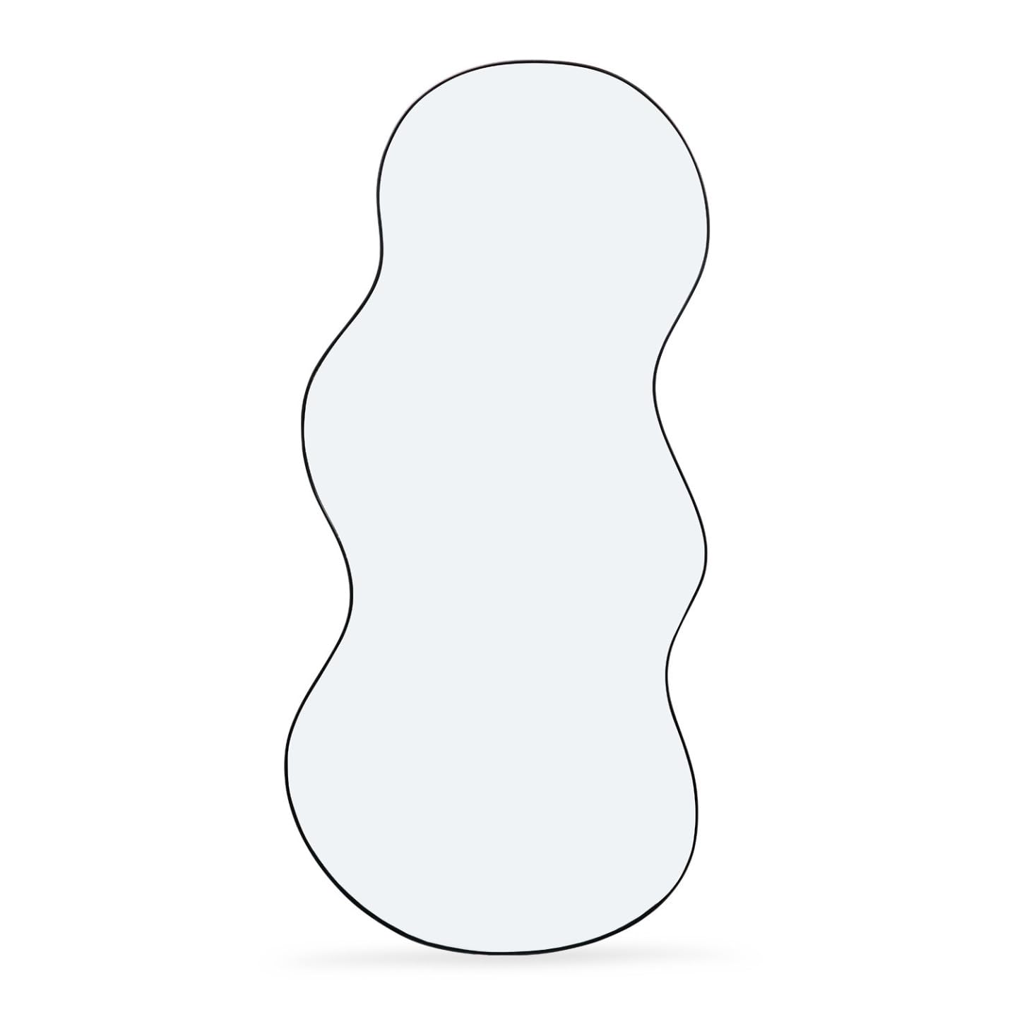 IDMarket - Miroir Organique Contour Noir 45 x 100 cm