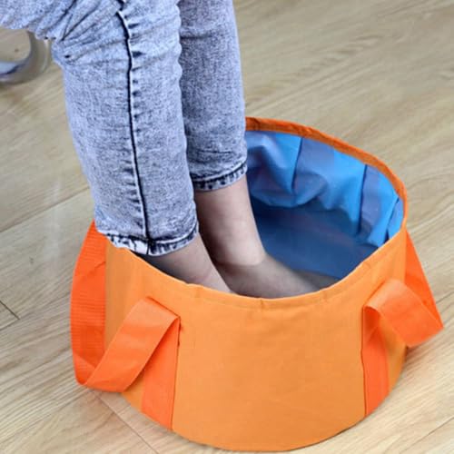 Bañera portátil plegable para pies TEHAUX 12L naranja miniatura 7