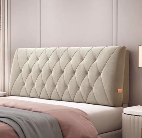 MGEMJMJ Cojín de cabecero de lectura, para montar en la pared, tapizado, para el hogar, dormitorio, cama, respaldo de cuña, cojín de apoyo lumbar (tamaño: 150 cm, color: gris)