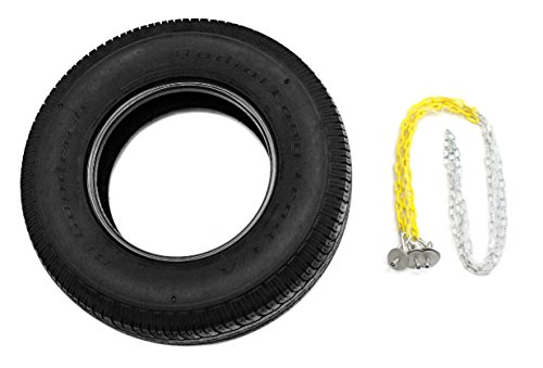 Eastern Jungle Gym Heavy-Duty 3-Chain Rubber Tire Swing Seat with Adjustable Coated Swing Chains, Tire Swivel, Snap Hooks, Mounting Hardware - Swing Set Accessories - Thumbnail 3