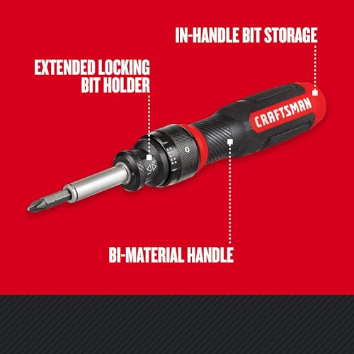 CRAFTSMAN Ratcheting Screwdriver, SpeedDrive, 2” Double Ended Bits Included, Handle Holds Up To 6 Bits (CMHT68129) - Image 3