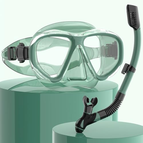 Findway schnorchelset Erwachsene,Schnorchelset mit taucherbrille und schnorchel, Anti-Leck & Anti-Fog & Anti-UV Tauchmaske aus...
