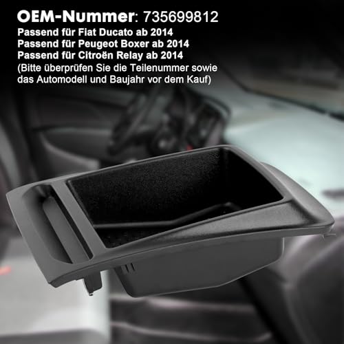 Jiacheng Auto Armaturenbrett Aufbewahrungsbox Mittelkonsole Instrument Aufbewahrungsbox für FIAT Ducato Peugeot Boxer Citroen Relay ab 2014, Ablage Armaturenbrett Organizer Tablett 735699812