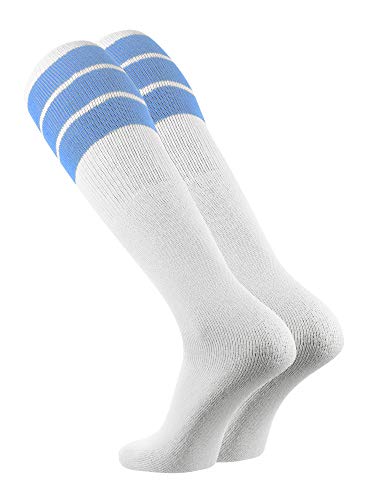 Image of TCK Retro Tube Socks with Stripes for Men & Women - 3 Stripe, 70's 80's Deadlift Socks