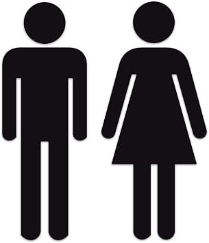 TRUSTY Mens Womens Decals for Bathrooms Restrooms Locker Rooms Bars Stores Businesses 8-inches H Black