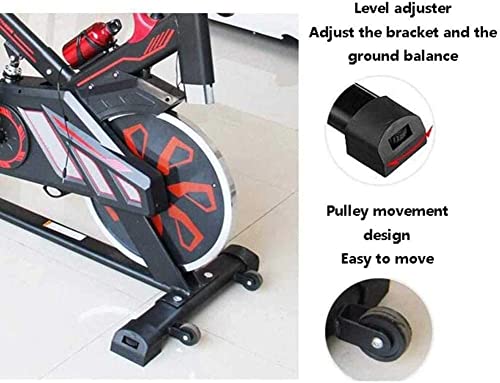 Image of Exercise Bike Stationary Indoor Cycling Bike Cycle Bike for Home Cardio Gym Belt Drive Workout Bike with 15kg Flywheel LCD Monitor Carbon Steel Stand