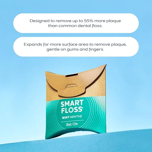 Image of DrTung's Smart Floss, Mint Natural Expanding Dental Floss - Pack of 2 | Gentle on Tooth & Gums, Expands & Glides, PTFE & PFAS Free, Certified Organic Mint Essential Oils