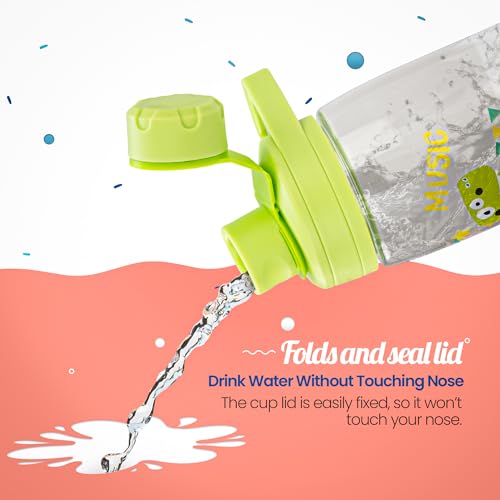 Image of BAYBEE Joy Baby Sipper Water Bottle for Kids | Spill-Proof & BPA Free Safe Sippy Water Bottle 480ml for Kids 6+ Months | Drinking Training Sipper Bottle for School Kids & Toddlers, Boys Girls (Green)