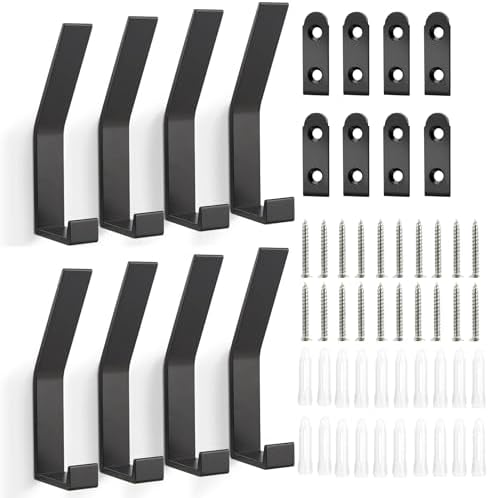 Haliya Kleiderhaken Schwarz 6er Set - Zinklegierung Für Wandmontage