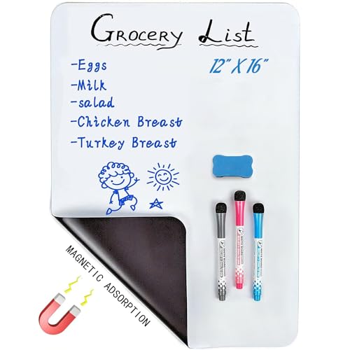 Quadro branco magnético apagável a seco de 40,64 cm x 30,48 cm au...