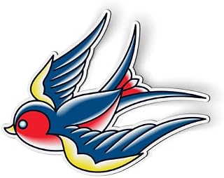 Blue Swallow Classic Tattoo Style - 5" Magnet for Car Locker Refrigerator