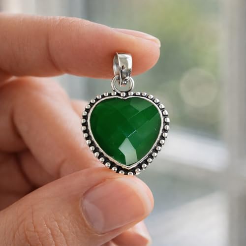 Pendentif améthyste cœur en argent 925, le cadeau de naissance rétro idéal