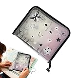Sammelbare Sammelkarten,A5 Sammelalbum Mit Sternenmuster Aufbewahrungstasche,Mit 20 austauschbaren 4-Fach-Seiten & wasserfeste Aufbewahrungsordner | Für Erwachsene, Studenten, Anime-Liebhaber, Fans,