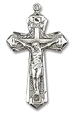 Men's Sterling Silver Textured Crucifix Pendant - Pendant Only