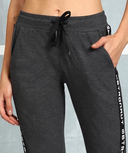 Image of Alan Jones Clothing Women's High Rise Solid Slim Fit Joggers Track Pant