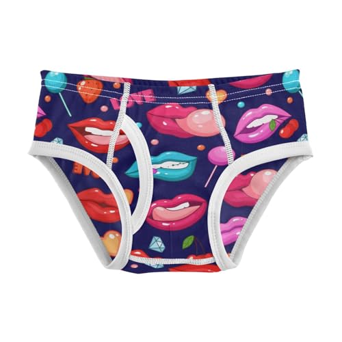 Wusikd Lips Boys' Underwear Cotton Blue Boys Briefs Soft Toddler Underwear 2T
