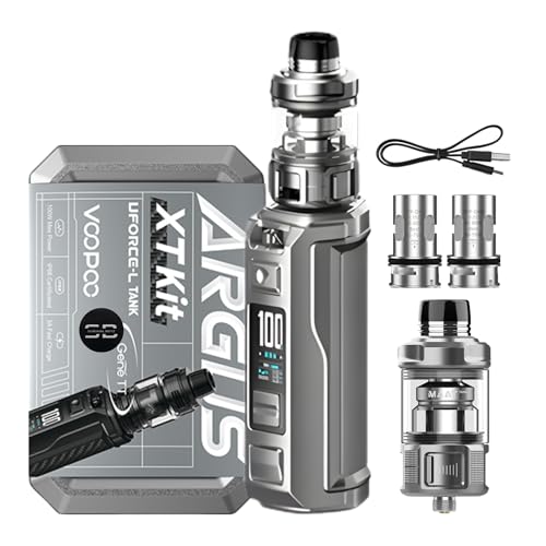Voopoo Argus XT Vape Kit [Silver Grey] - Available in 5 colours - 3A Fast Charge 18650/21700 Battery (SOLD SEPARATELY) 100W - Compatible with MAAT Tanks & TPP Coils - No Nicotine