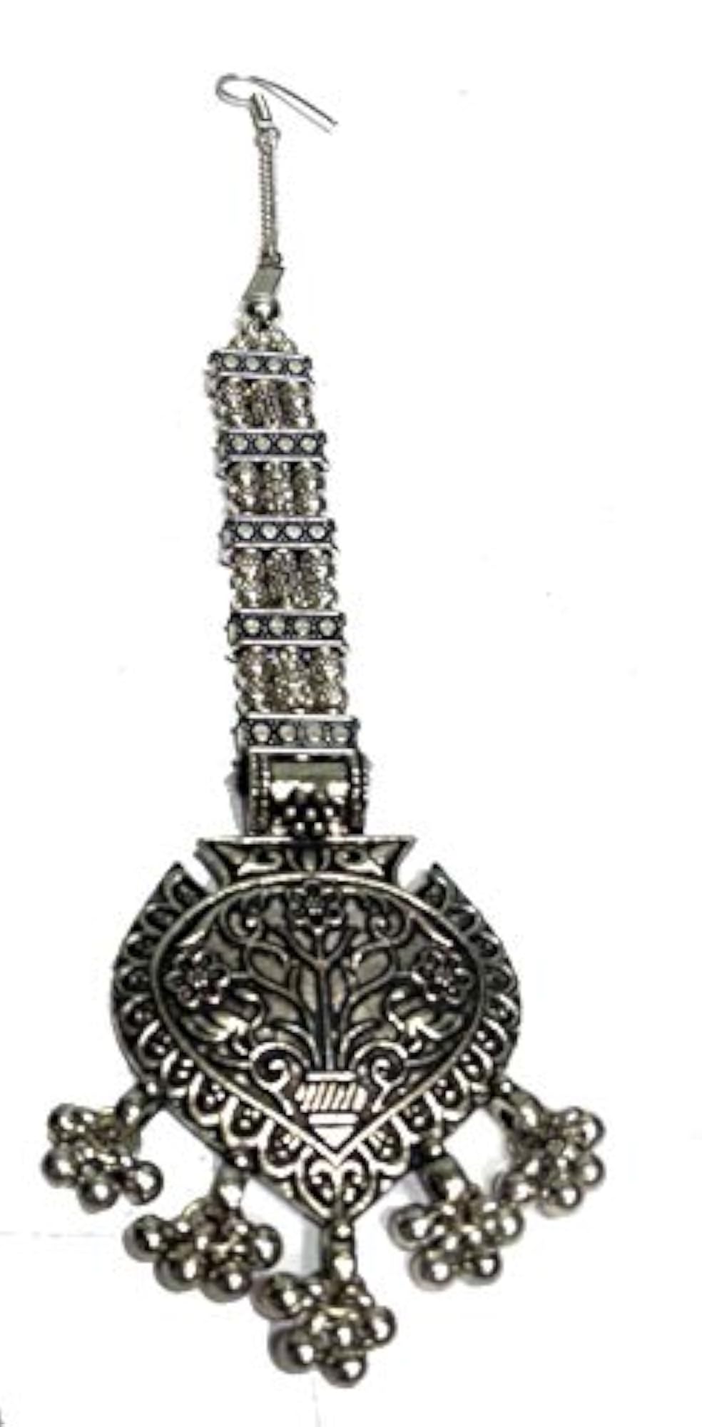 Oxidised Mang-Tika with Evil Eye Beads