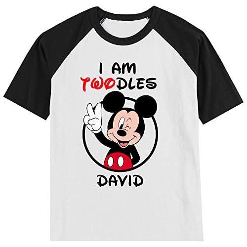 Personalized Mickey's 2nd Birthday Shirt | Handmade Decorated Shirt | Personalized with Name and Age | Unisex Short Sleeve Raglan T-Shirt2
