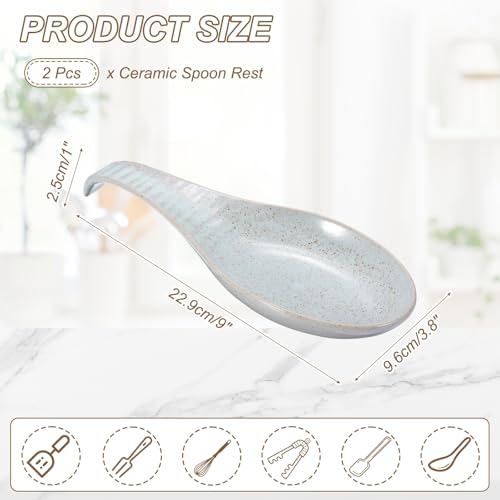 Support de cuillère céramique 9 inch QUARKZMAN repose spatule louche cuisine - 3