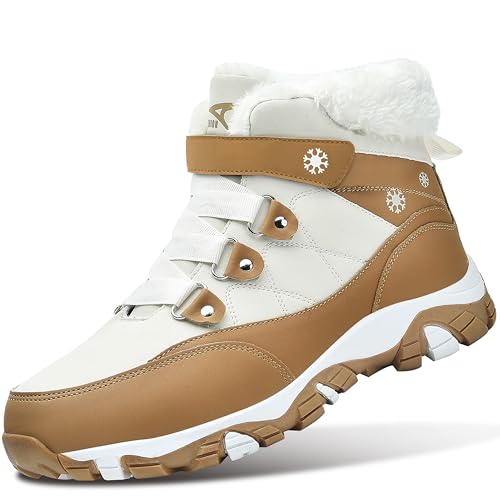 Bottes de neige chaudes femmes ASHION chaussures de randonnée d'hiver marron 39 EU