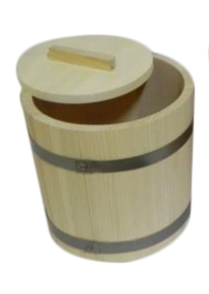 Wooden World - Cubo de Madera con 2 Tapas para fermentar repollo y pepinos Barril para repollo o Sauna – 5 litros