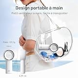 JISULIFE Ventilatore Tascabile Turbo Ricaricabile da 4000mAh con 5 Velocità - 5