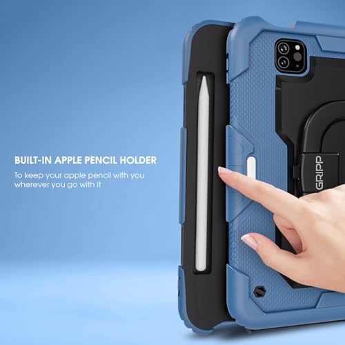 Image of GRIPP Terra 3 Layers Protection Case for iPad Pro 11 inch (3rd /4th Generation, 2021 /2022), iPad Air 10.9 inch (4th /5th Gen, 2020 /2022), iPad Air 11 inch (M2 /M3 /M4, 2024 /2025 /2026), Kickstand - Blue