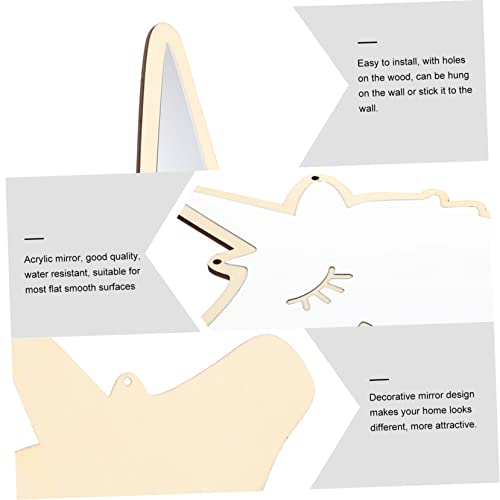 Homoyoyo 1Pc Unicorn Mirror Wall Mounted Makeup Mirror With Lights Mirror Handheld Vanity Mirror With Lights For Kids 3D Mirror Wall Stickers Hanging Unfinished Mirror Wood Acrylic Mirror #TOP6