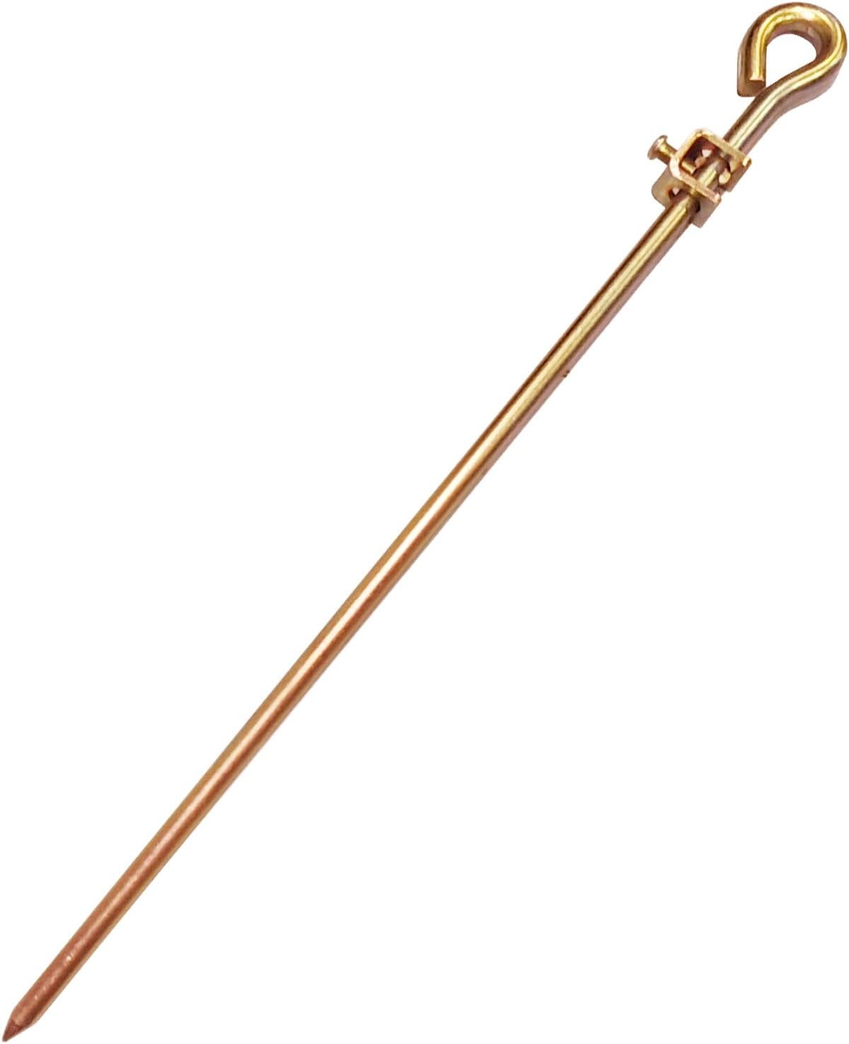 Portable Ground Rod,Oval-eye Grounding Bar with Ground Wire Clamps | Great for Electric Fences,Antennas,Satellite Dishes,and other Grounding Needs(18inch)