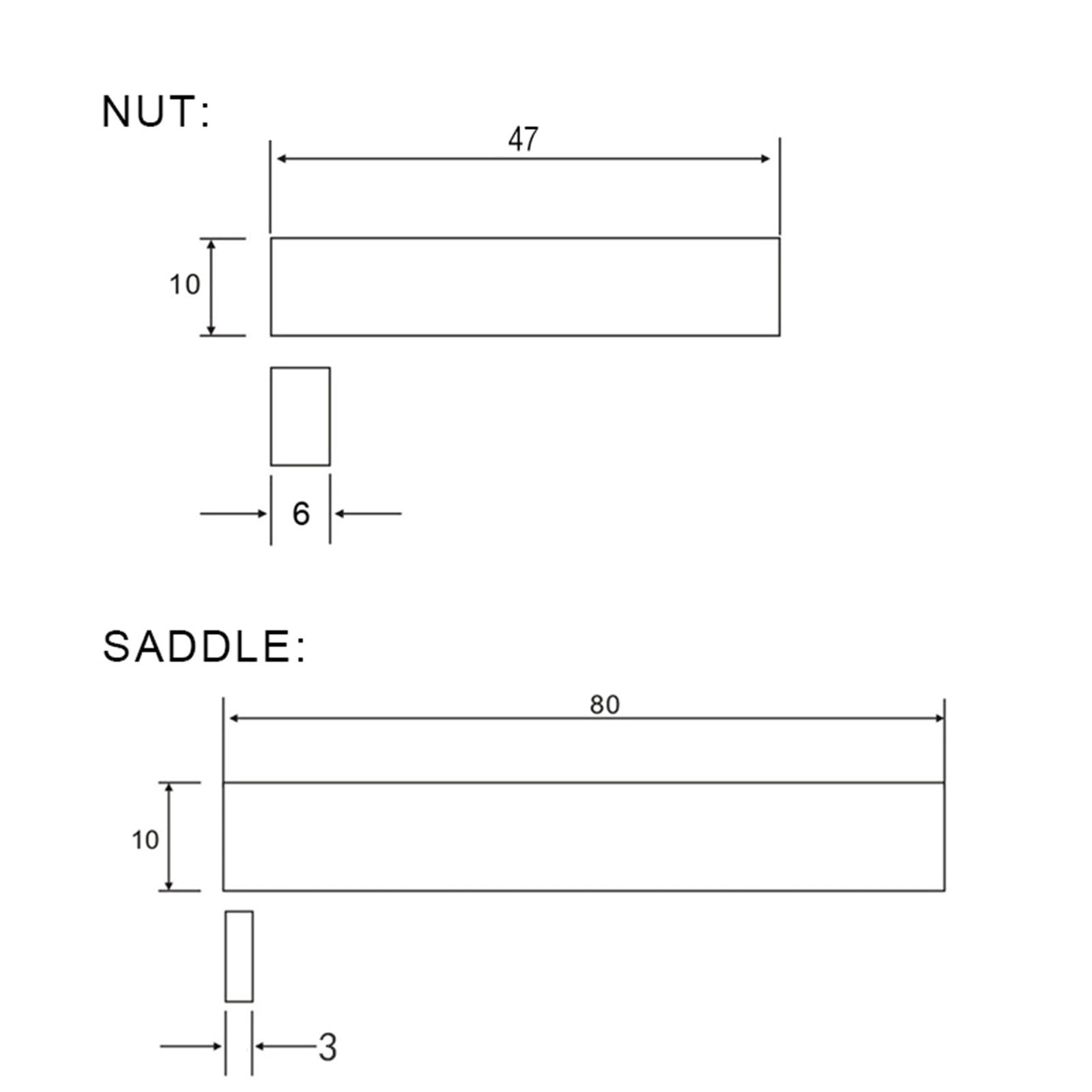 Profesjonalna Nakrętka Gitary 100 Sztuk DIY Puste Siodło Z Kością Nakrętka Do Basu Elektrycznego Akustyczna Gitara Klasyczna Mandolina Ukulele(Each 50pcs)