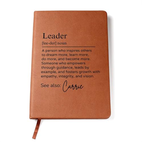 Hilis Personalized Leader Journal, Custom Coworker Employee Appreciation Gift, A5 Lined Vegan Leather Notebook, Thank You Gift for Mentor Teacher Nurse Boss