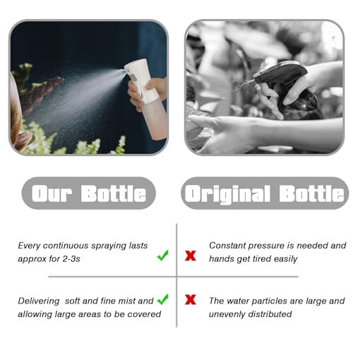 Image of Continuous Mist Spray Bottle, 6.8OZ /200ML Fine Mist Water Spray Bottle for Hair, Salons, Barber, Plants, Skin Care, Cleaning (Matte Pink, 2 Pack)