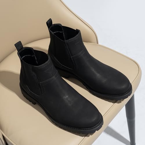 CGRRBW Men's Chelsea Boots Suede Leather Casual Cowboy Boots for Men3