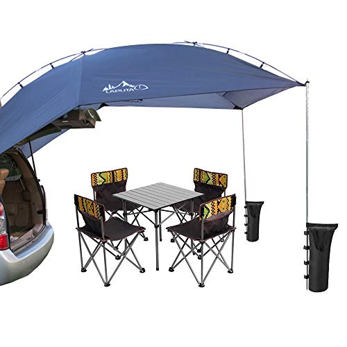 PlayDo Waterproof Teardrop Trailer Awning for Camping (Blue)