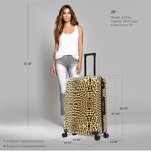 Image of InUSA Cheetah Print 28-Inch Large Hardside Spinner Luggage Lightweight