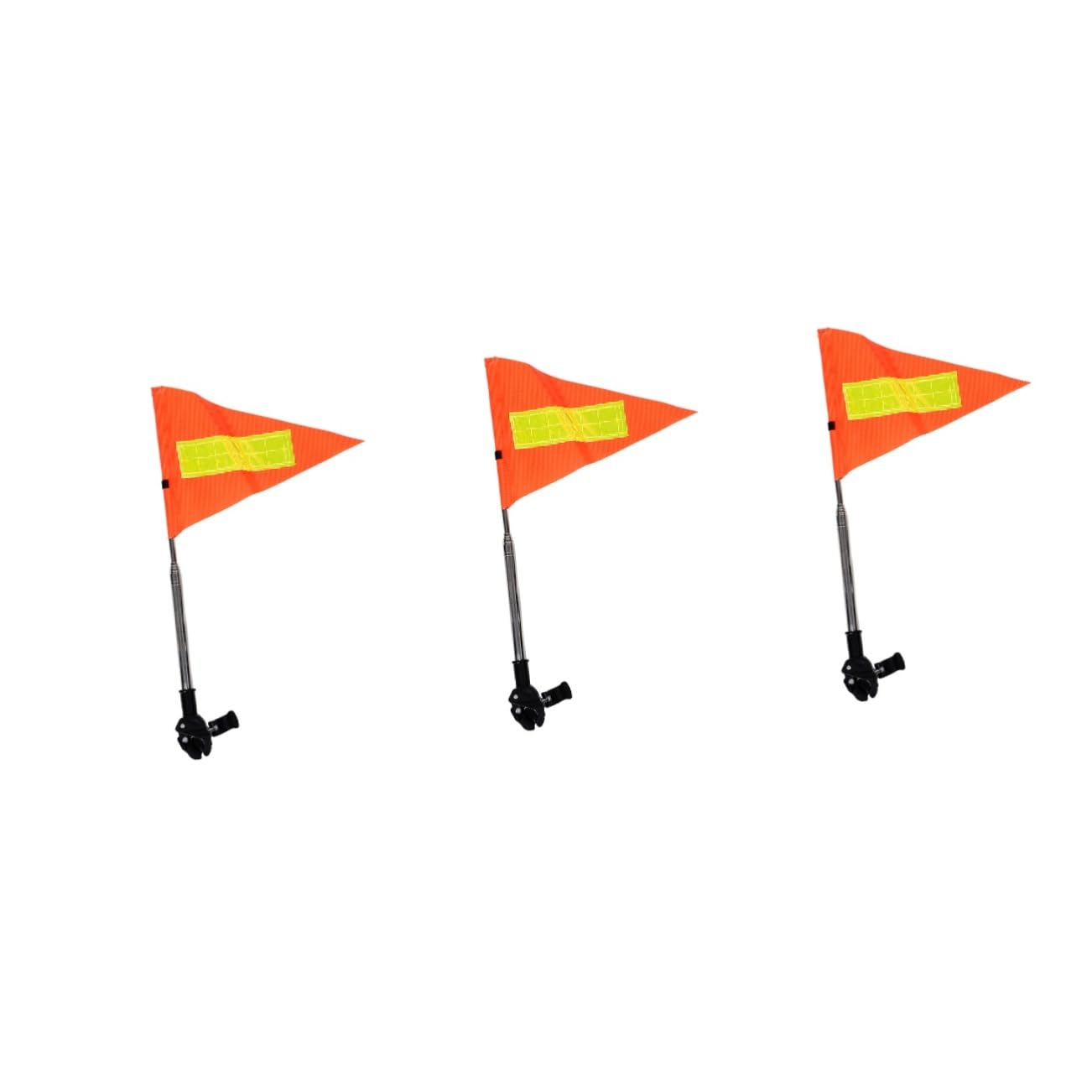 JECOMPRIS 3pcs Reflective Orange Golf Cart Flag Telescopic Safety Flag for Golf Carts Mobility Scooter