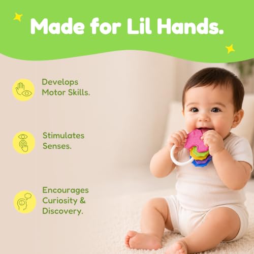 Image of Funskool Giggles, Clackie Toothies, Teether for Babies to soothen their gums, Easy to Grasp,hold and chew, 3 months & above, Infant Toys
