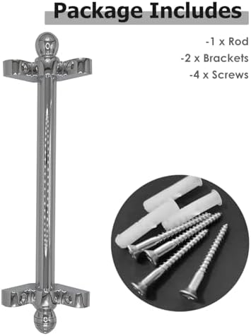 Silver Carpet Rods - 115cm Brass Fixing Rod for Stair Runners, Easy Installation, Ideal for Home Theatre & Stairs, Durable & Stylish, 1 Piece